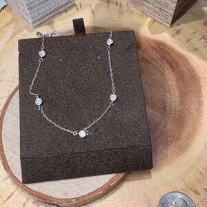 Vintage925  Silver Necklace with Crystal Highlights🩶✨